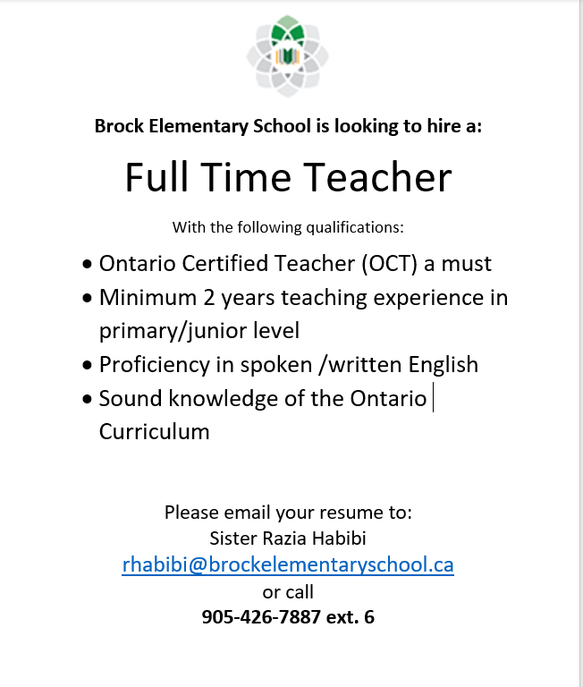 need-a-full-time-teacher-pickering-islamic-centre